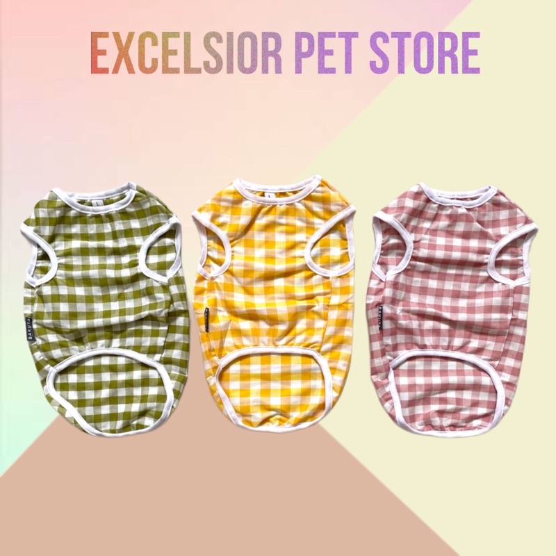 Baju Kaos Anjing Kucing / Kotak pelangi