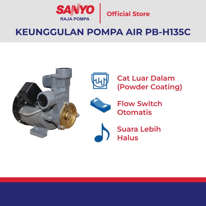 SANYO PB-H135C / PBH135C Mesin Pompa Pendorong Air Otomatis - Booster Pump