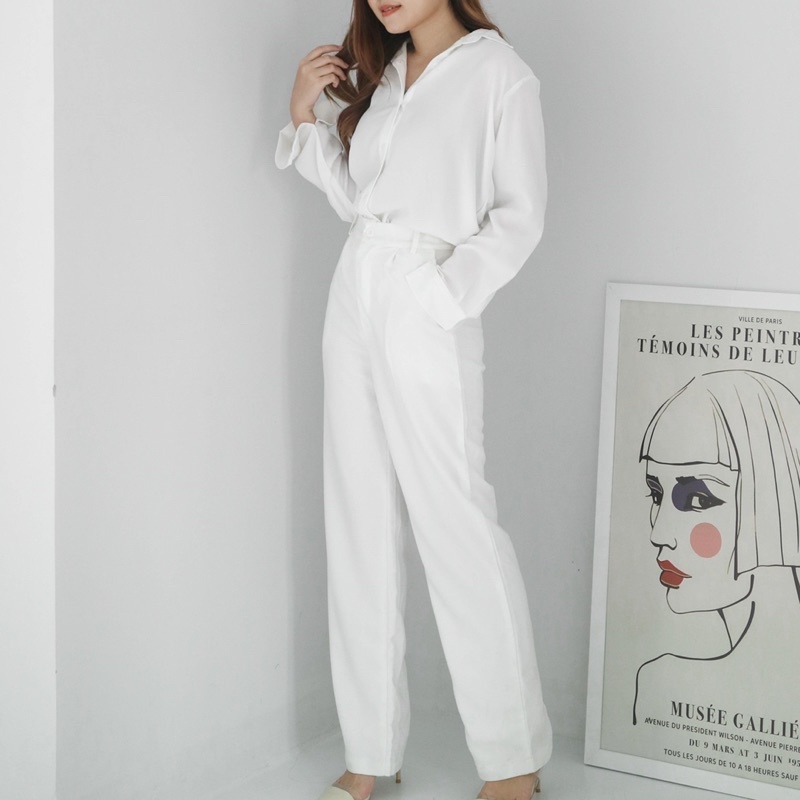 AERA - Kai Pants (highwaist cullote / celana korea kulot wanita / celana bahan)-7