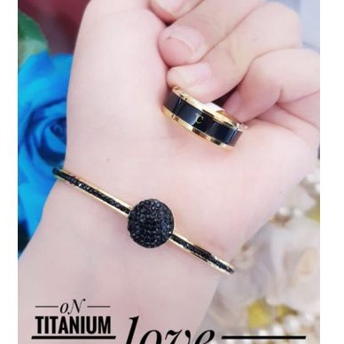 Titanium gelang cincin wanita cantik r199