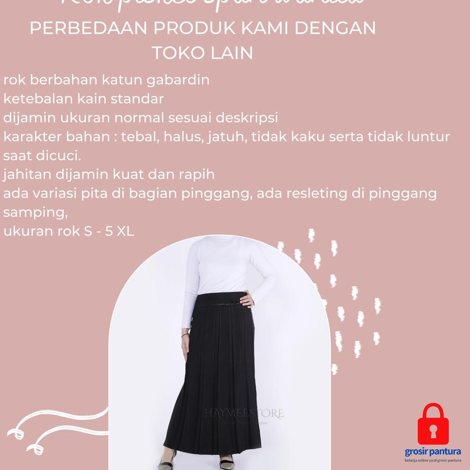[SKU : GD6GT] Rok Kantor Span Panjang Plisket Jumbo Bawahan Kerja Wanita Kekinian Bahan Katun Garbad