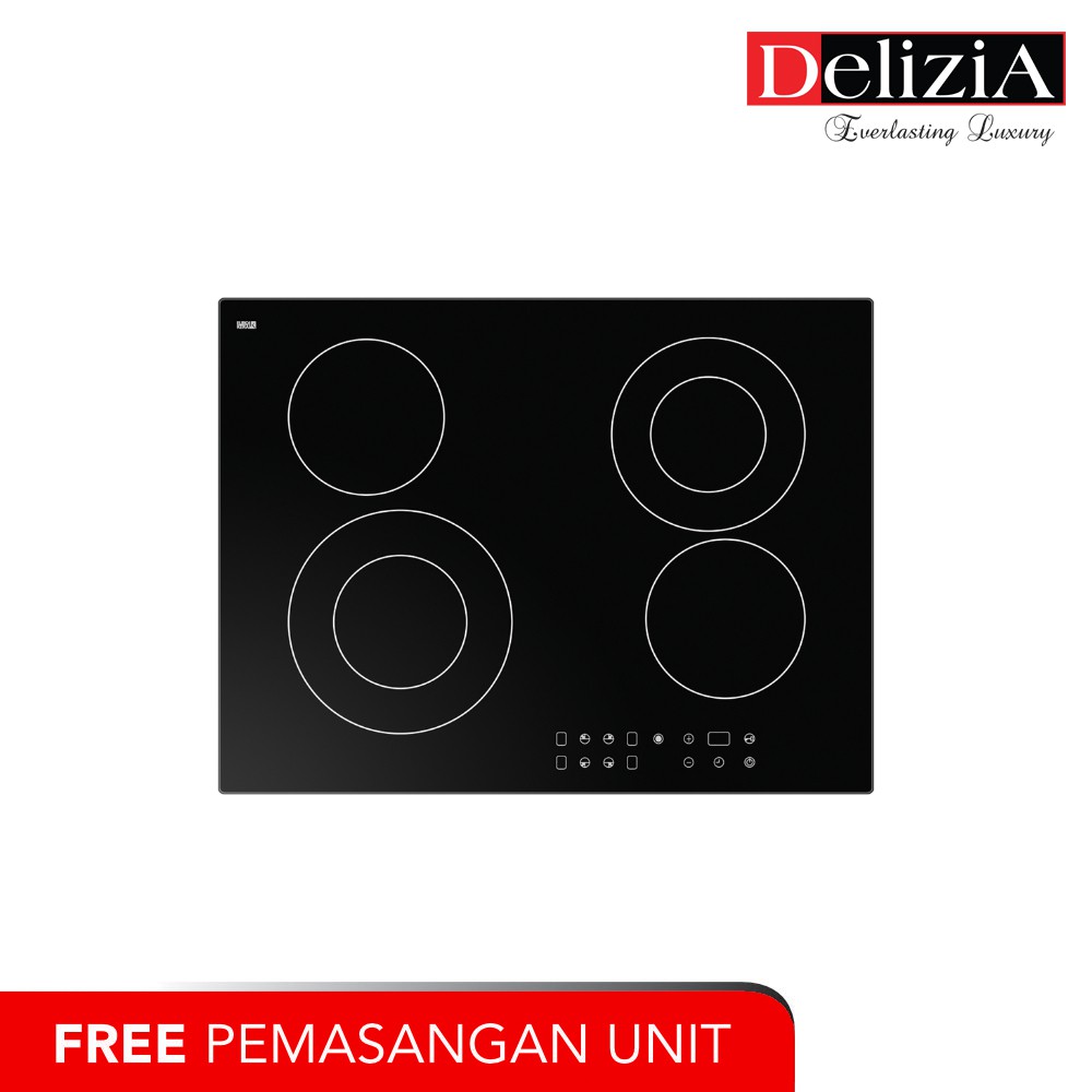 DELIZIA Kompor Vitro Ceramic 60 Cm DHP64A7VC, 4 Zona Memasak