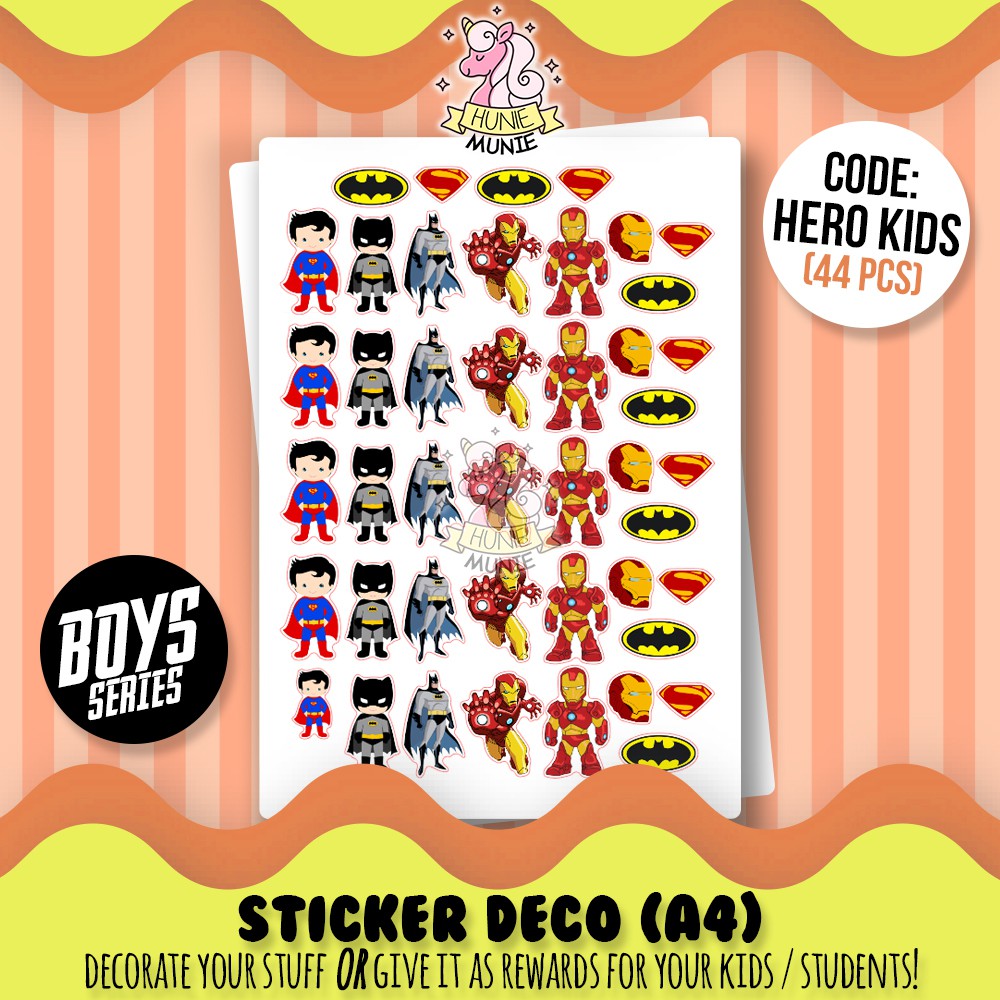 

Sticker Deco - Super Hero SERIES - Ironman Incredibles Stiker Boys - Hunie Munie