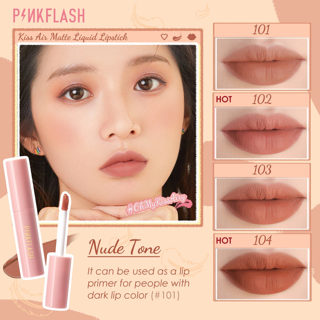 PINKFLASH OhMyKissAiry Kiss Air Soft and Comfortable Long-lasting Matte Liquid Lipstick #202