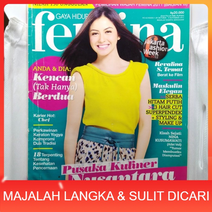 Majalah FEMINA No.42 Nov 2011 Cover REVALINA S. TEMAT Langka