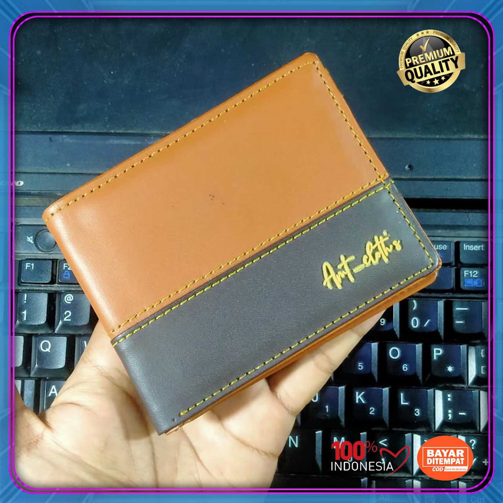 [kasual] Dompet kulit sintetik distro Cowok pendek Kartu bayar di tempat