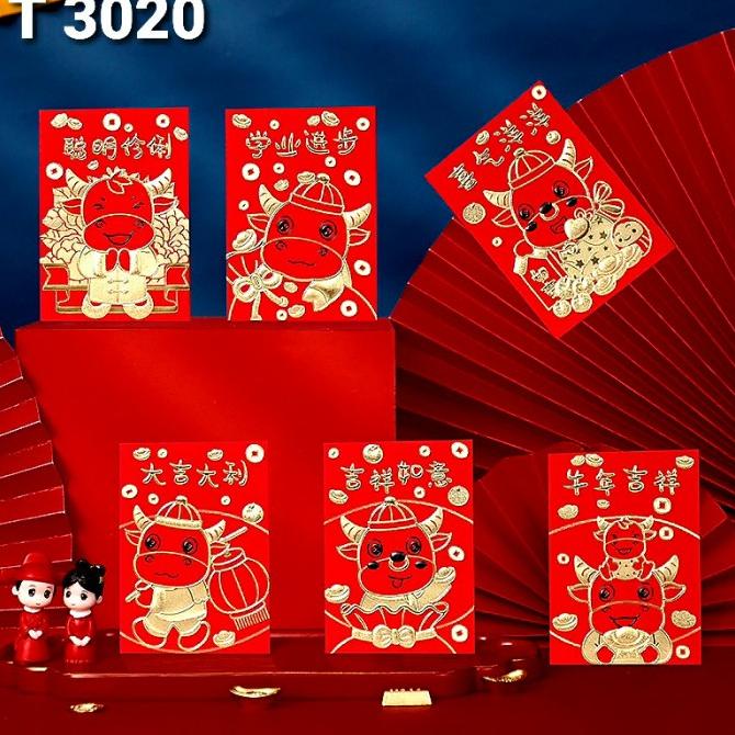 

Angpao Kerbau 2021 Angpau Imlek Merah isi 6 Ampao Grosir Termurah