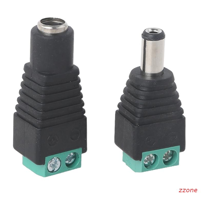 Adapter Konektor Power Dc 12v 5.5x2.1mm Male + Female Untuk Kamera Cctv Led