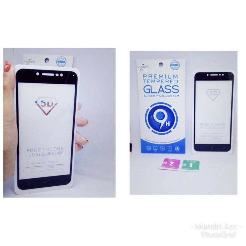 TEMPERED GLASS FULL LEM VIVO V5 LITE Y65 BLACK WHITE - BC