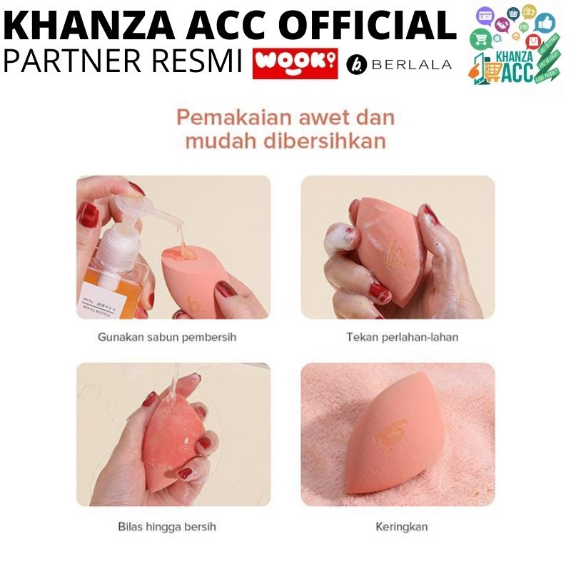 KHANZAACC BERLALA Beauty Blender Sponge Make Up Soft Medium Hard High Quality BPOM