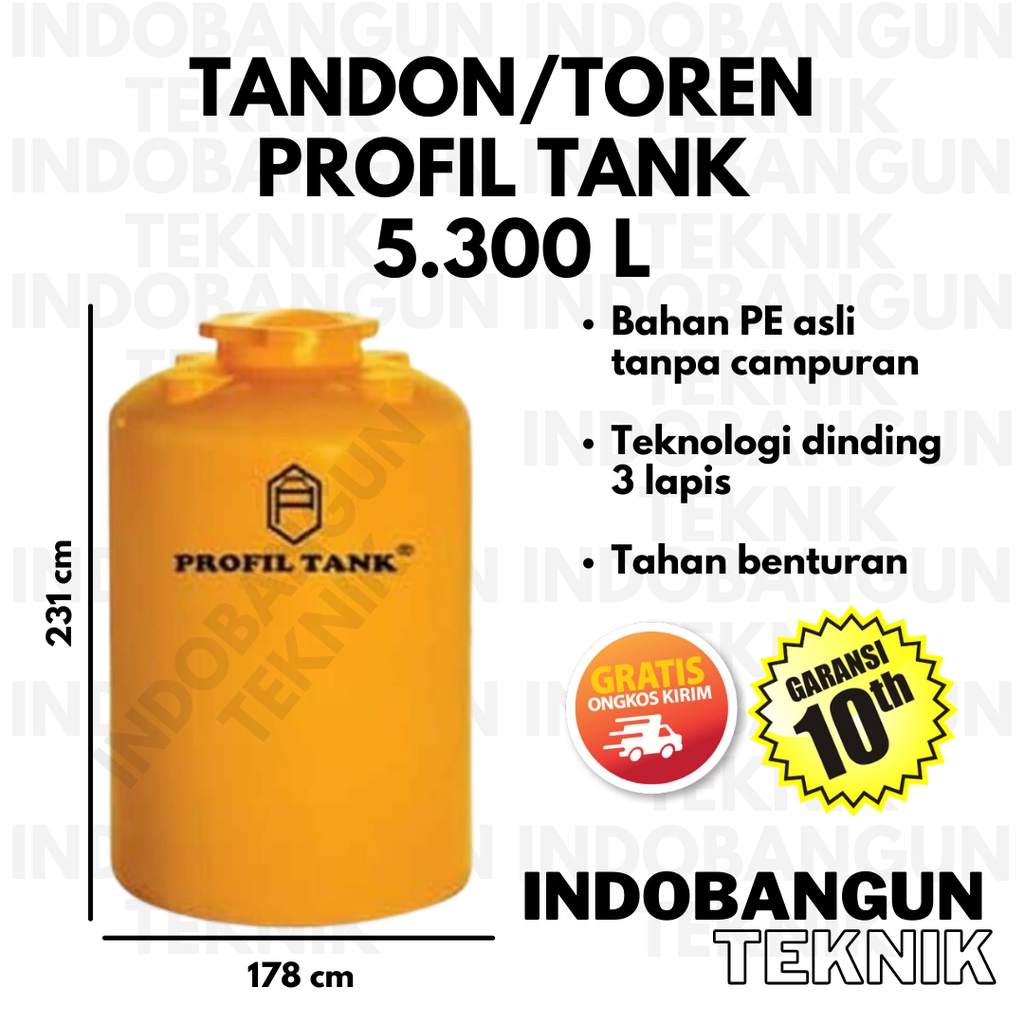 Tandon Toren Tangki Air Profil Tank 5000 Liter 5300 Liter TDA Harga Murah Garansi 10 Tahun Original 