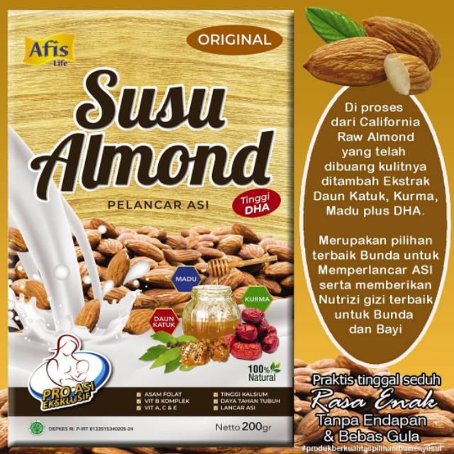 Jual Susu Almond Afis Life 200gr FREE HADIAH Ibu Hamil Ibu Menyusui