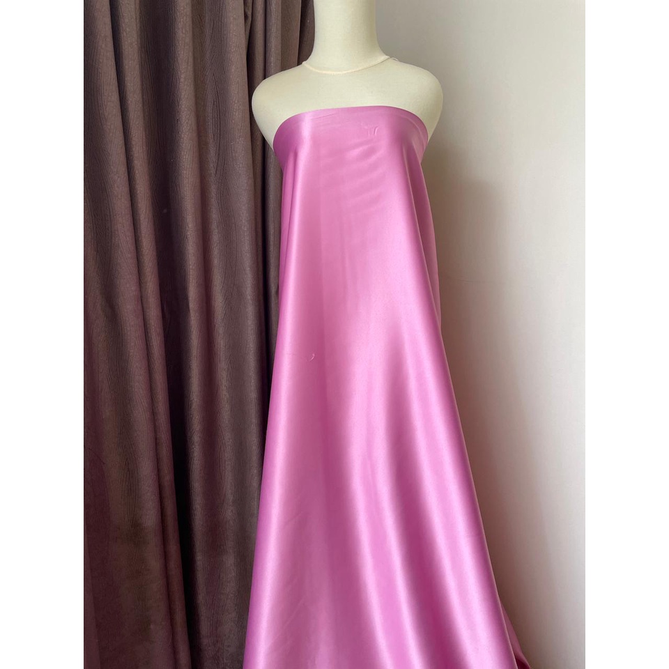 Bahan Kain Satin Velvet Premium Bisa untuk Bridesmaids Meteran Warna Raspberry