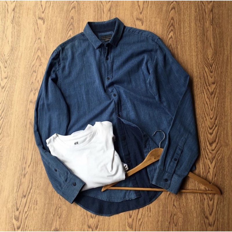 ZARA MAN Denim Shirt Kemeja Preloved Second