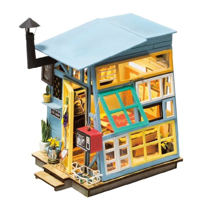 ROLIFE Robotime DIY Mini Dollhouse Building Model Home Decoration toys Wooden Hut DGM03 Perfect Gift For Your Love One