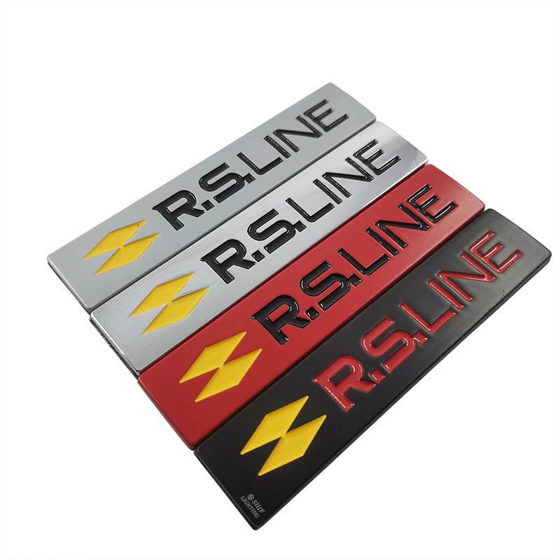 1pc Stiker Emblem Logo Rs Line Bahan Metal Untuk Fender Samping Mobil