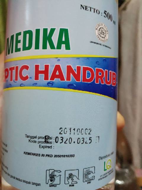 Hand Sanitizer MEDIKA 500 ML Antiseptic Handrub Original kemasan botol pake pump (bukan re packing)