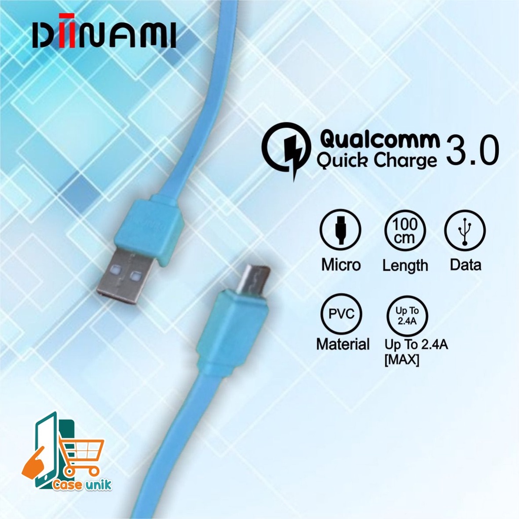 BM027 Kabel data pipih gepeng charger diinami 2.4A Micro iPhone tipe c usb fastcharging CS3477