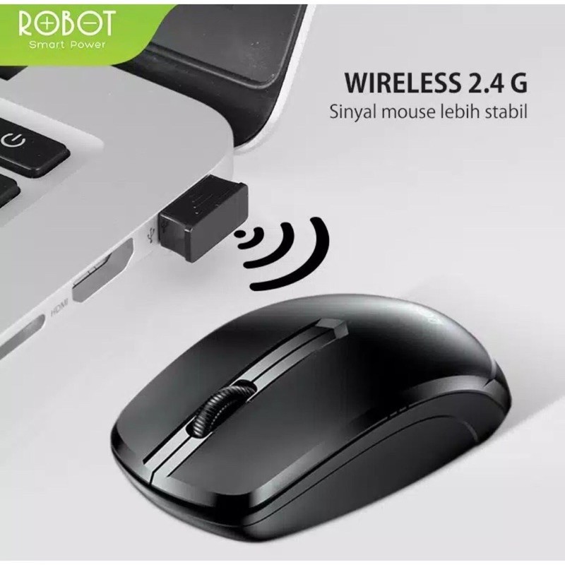 ORIGINAL Mouse Wireless ROBOT M200 M 200 2.4GHz Silent Optical 1600DPI Receiver