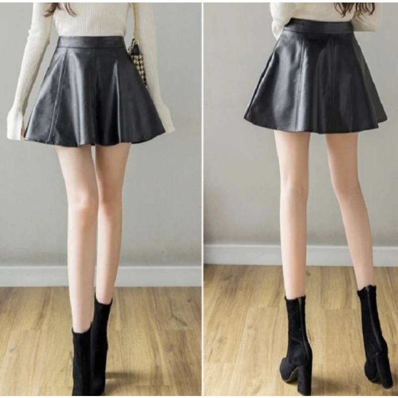 Rok Kulit Korean Style Mini Skirt