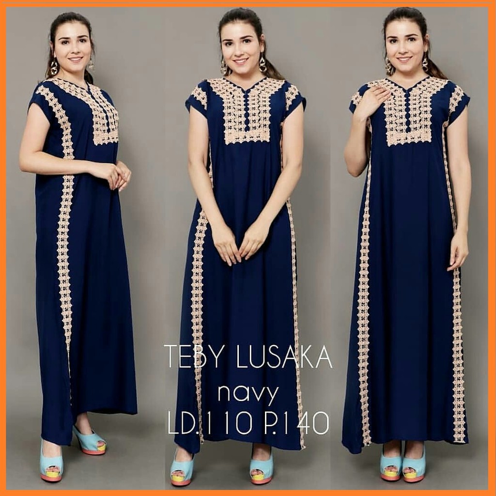 Daster arab teby lusaka / daster bahan rayon / gamis arab / daster arab renda / daster arab