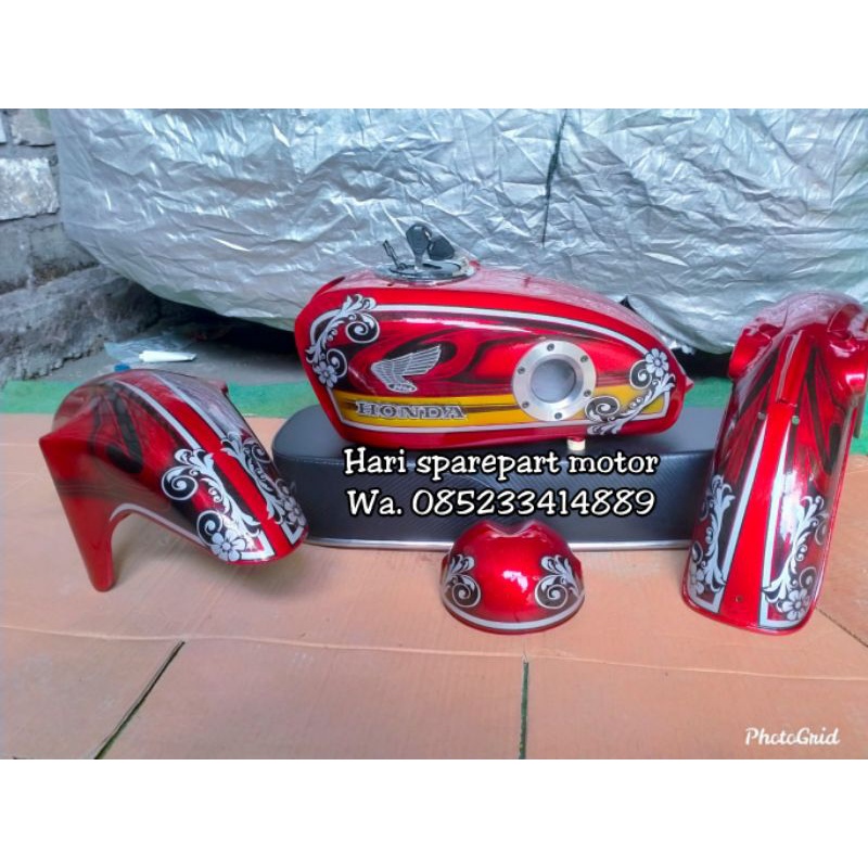 BODY SET CB AQUARIUM TUTUP NINJA Full Airbrush + Batok lampu