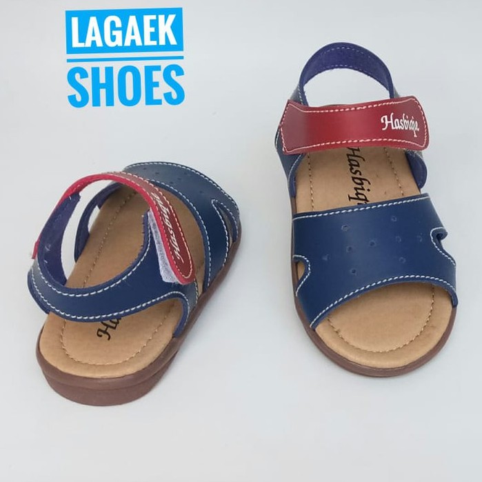 Sendal Anak Laki Usia 1 Tahunan Size 22 - 23 NAVY Alas Karet - Sandal Anak Cowok Anti LIcin Tali Warna Warni