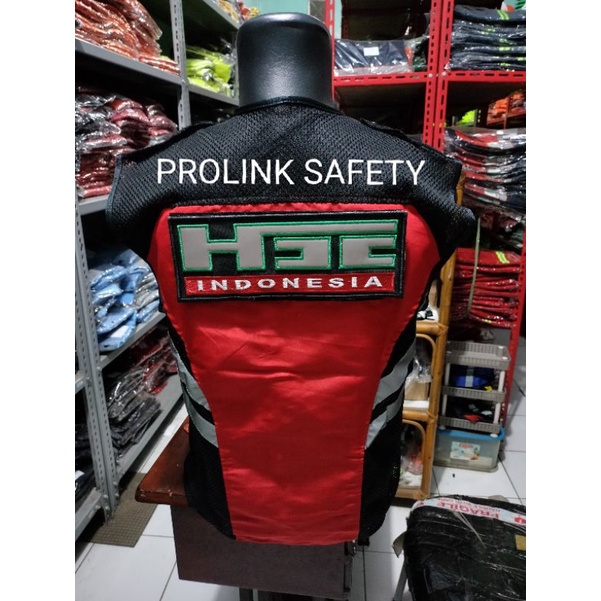 ROMPI SAFETY MERAH FULL LOGO HSE VELCRO PEREKAT MENYALA