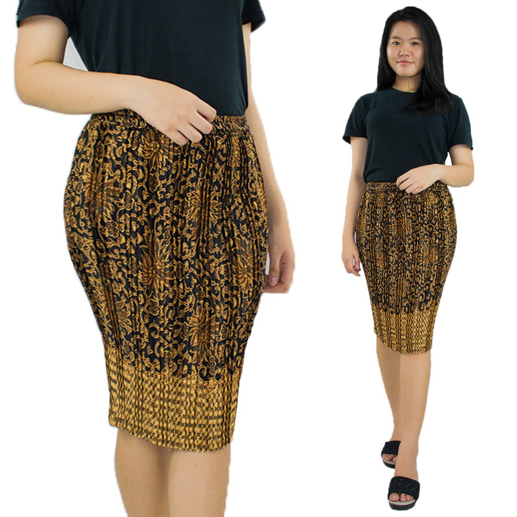 SB Collection Rok Pendek Jurima Midi Batik Plisket Jumbo Wanita