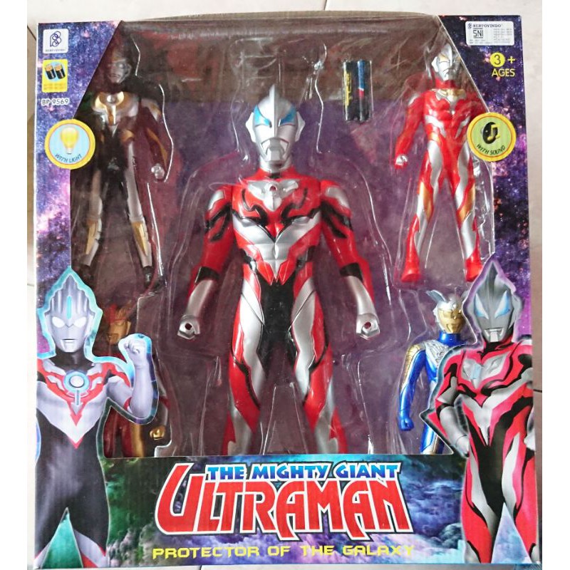 Mainan Robot Ultraman Besar set isi 5/ Mainan Robot The Mighty Ultraman Besar include Batre
