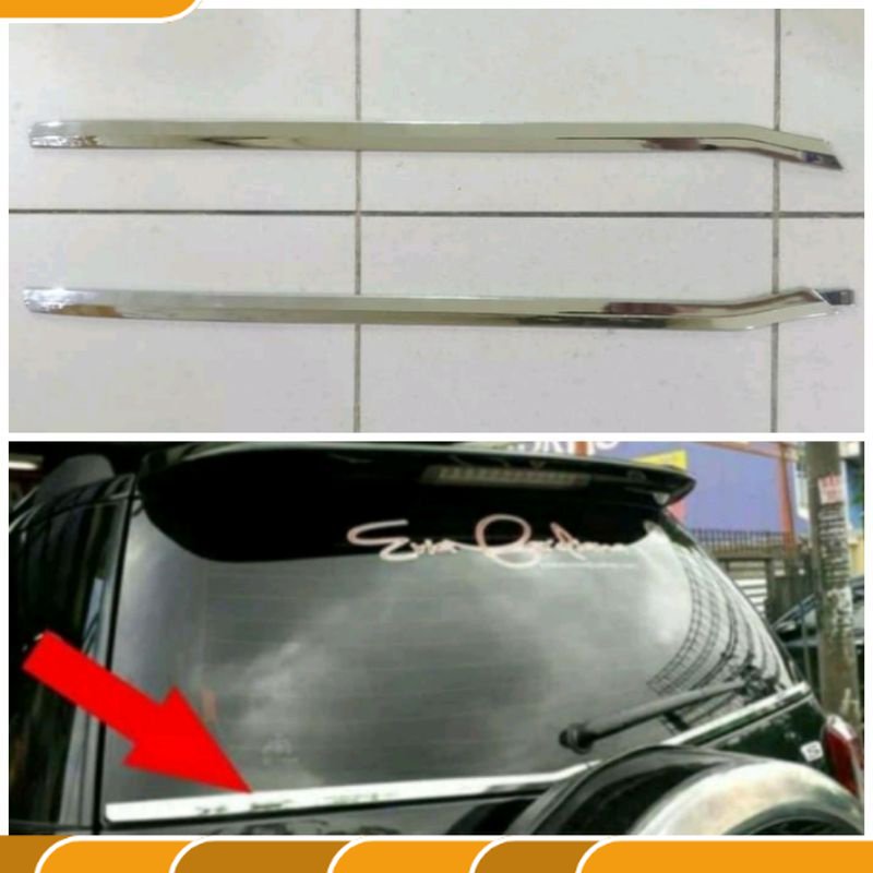 Lis kaca belakang Rush Terios lama 2008-2017 chrome Variasi_Motor&mobil