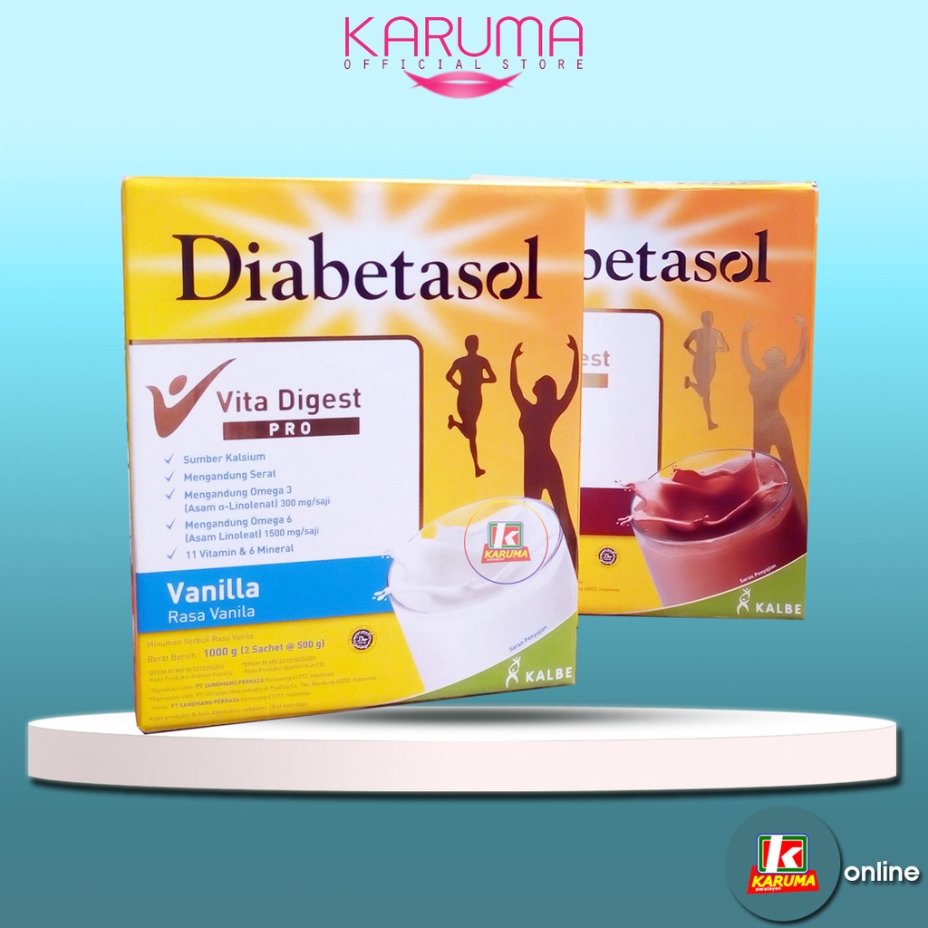 

Susu Diabet Diabetasol Vita Digest 950gr Coklat, Vanila