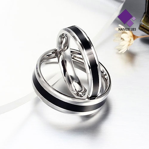 Cincin Bahan Stainless Steel Warna Hitam Untuk Pria Dan Wanita