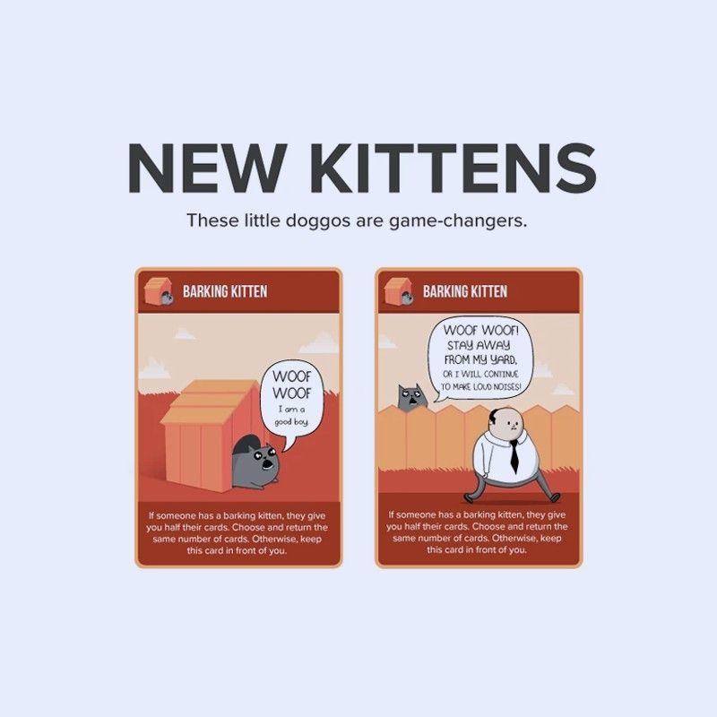 Barking Kittens The Third Expansion of Exploding Kittens Card