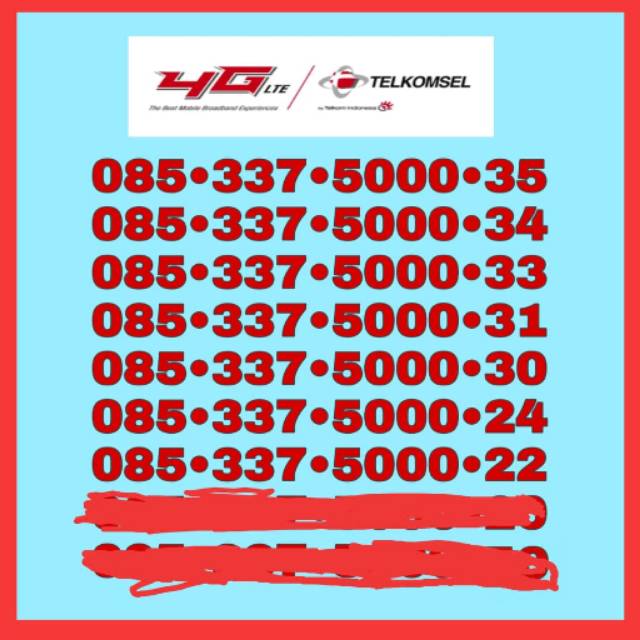 Nomor Cantik Kartu AS 4G 5000