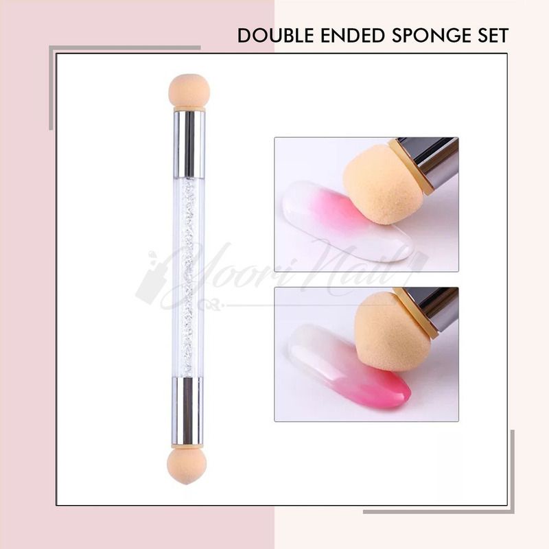 Double ended sponge SET pen spons nail art ombre sponge brush