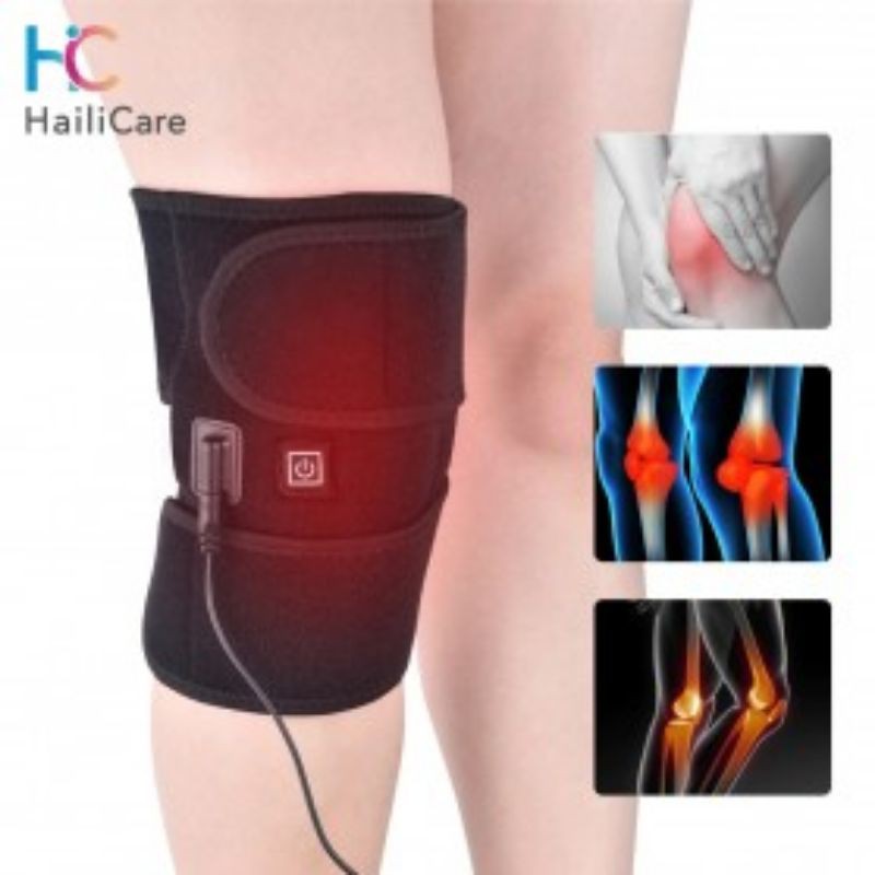 Hailicare Pelindung Lutut Heating Therapy Knee Support Compression Sport Fitness - 10237 - Black