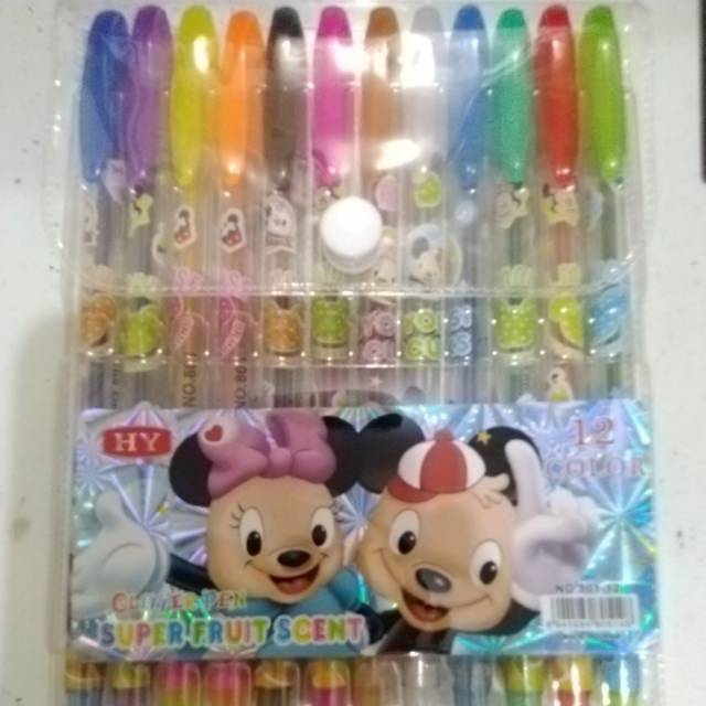 

Pulpen gliter set 12 warna