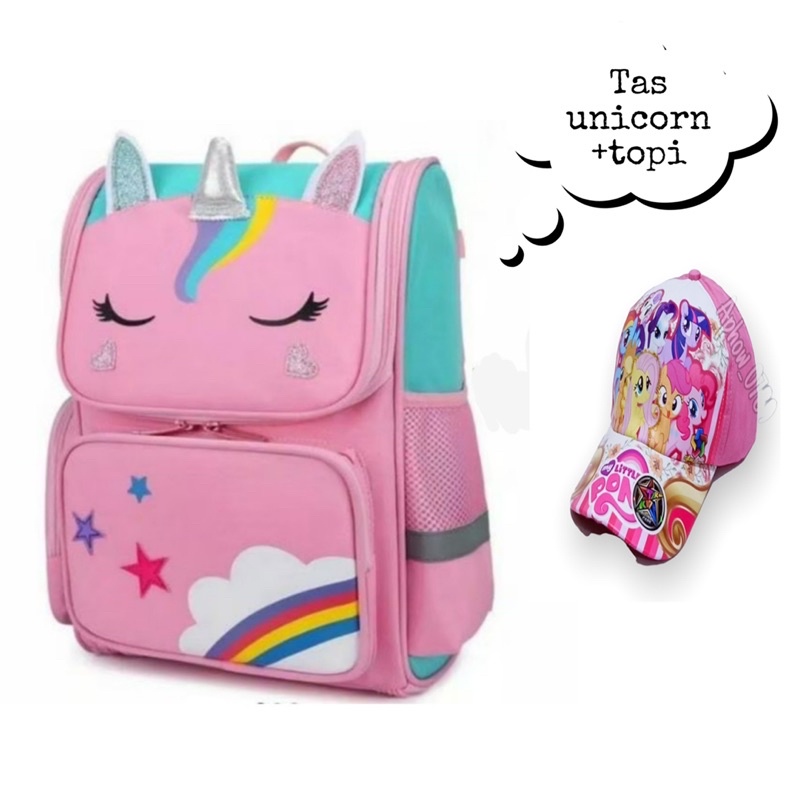 tas anak unicorn kudaponi tas anak tk dan paud gratis topi