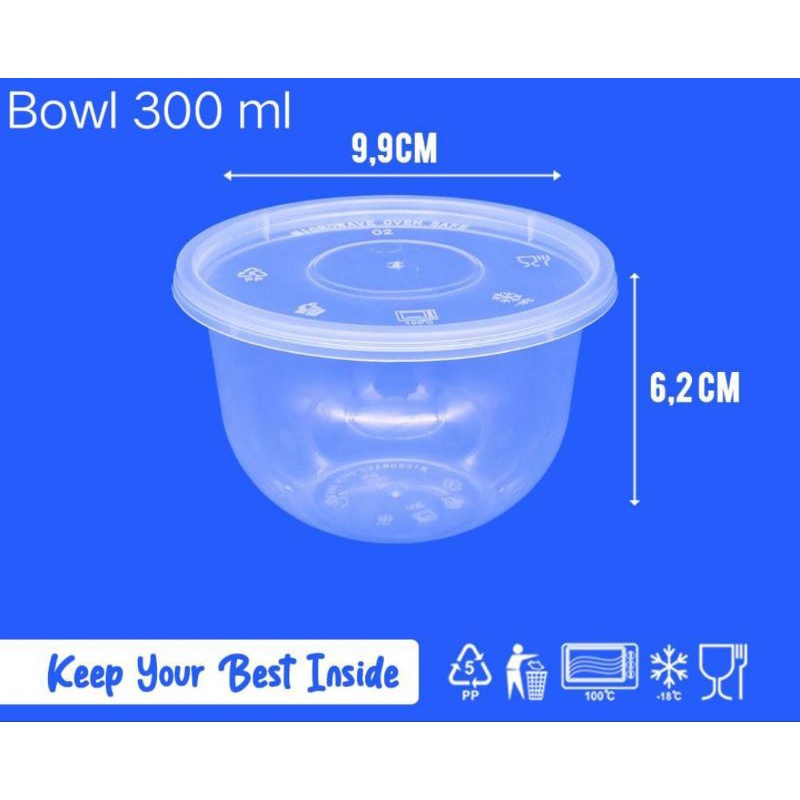 Thinwall ukuran 300ml mangkok plastik ukuran 300 ml wadah plastik toples plastik 300ml