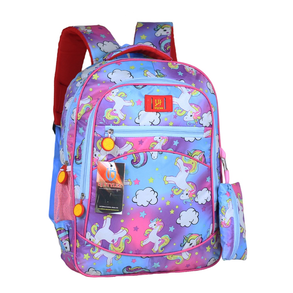 Tas Ransel Cewek Backpack Anak Perempuan PAUD TK Cahaya Gambar Unicorn Kuda Pony Lucu Imut