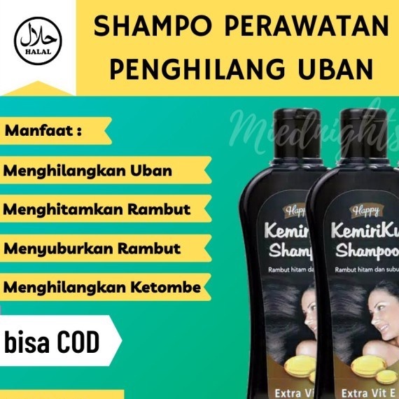 [SHAMPO EKSTRA VIT E] Happy KemiriKu Shampoo - Shampoo untuk Rambut Hitam Berkilau - 100ml