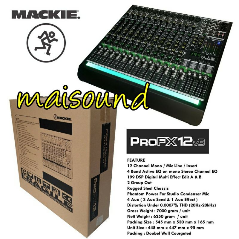 Jual MIXER AUDIO MACKIE PRO FX12V3 PRO FX12 V3 PRO FX 12V3 12 CHANNEL Shopee Indonesia