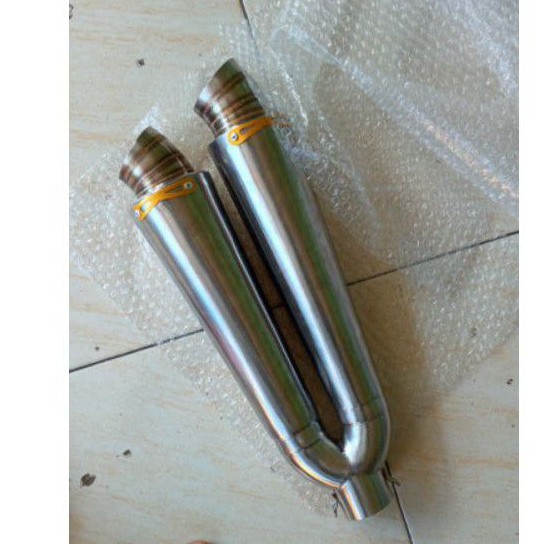 slincer knalpot racing custom silincer tabung no name polos universal cabang 2 model bukan Bukan dos