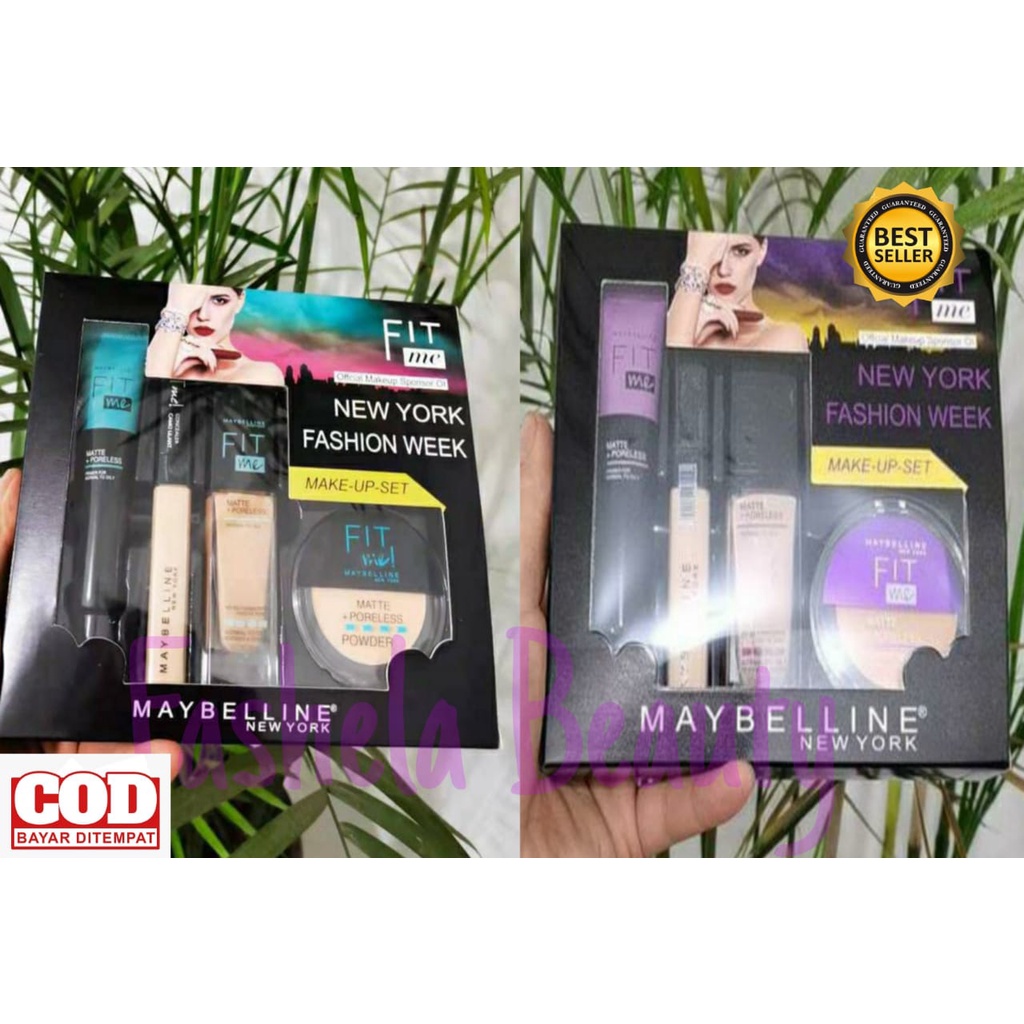 Maybelline Fit Me Satu Set 4in1 Bedak Foundation Concealer Primer Maybelline Fit Me Perfect Makeup F