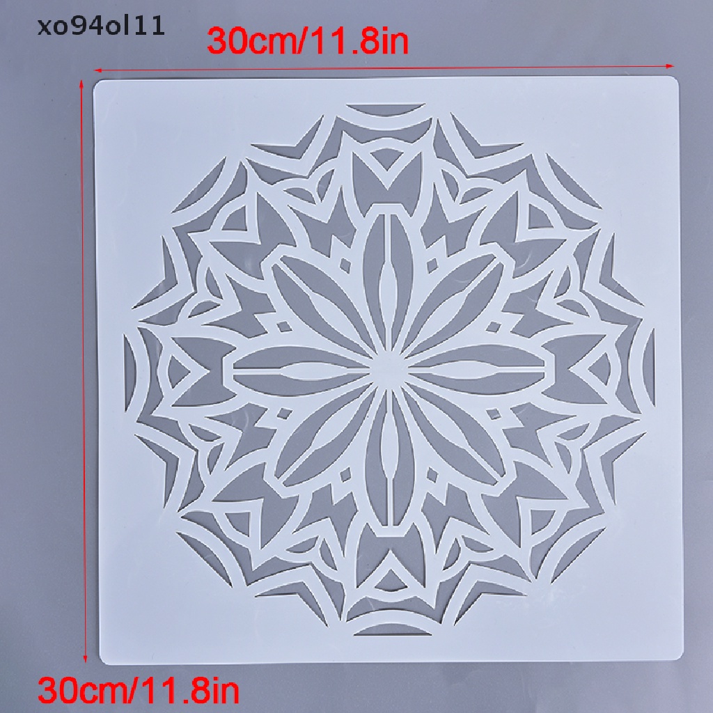 (hotsale) 30x30cm Cetakan Stensil Timbul Motif Mandala Untuk Lukisan Lantai / Dinding DIY