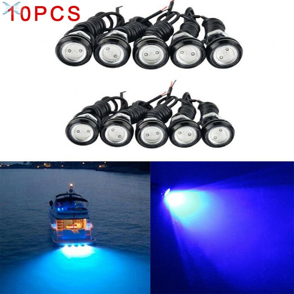 10pcs Boats 3W Waterproof Underwater Drain Plug Lights Marine Yacht Fishing Lamp