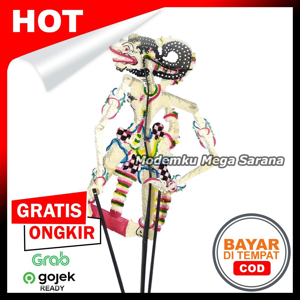 Wayang Kulit Kidangan Anoman Hanoman 30cm - Biasa Gagang Bambu