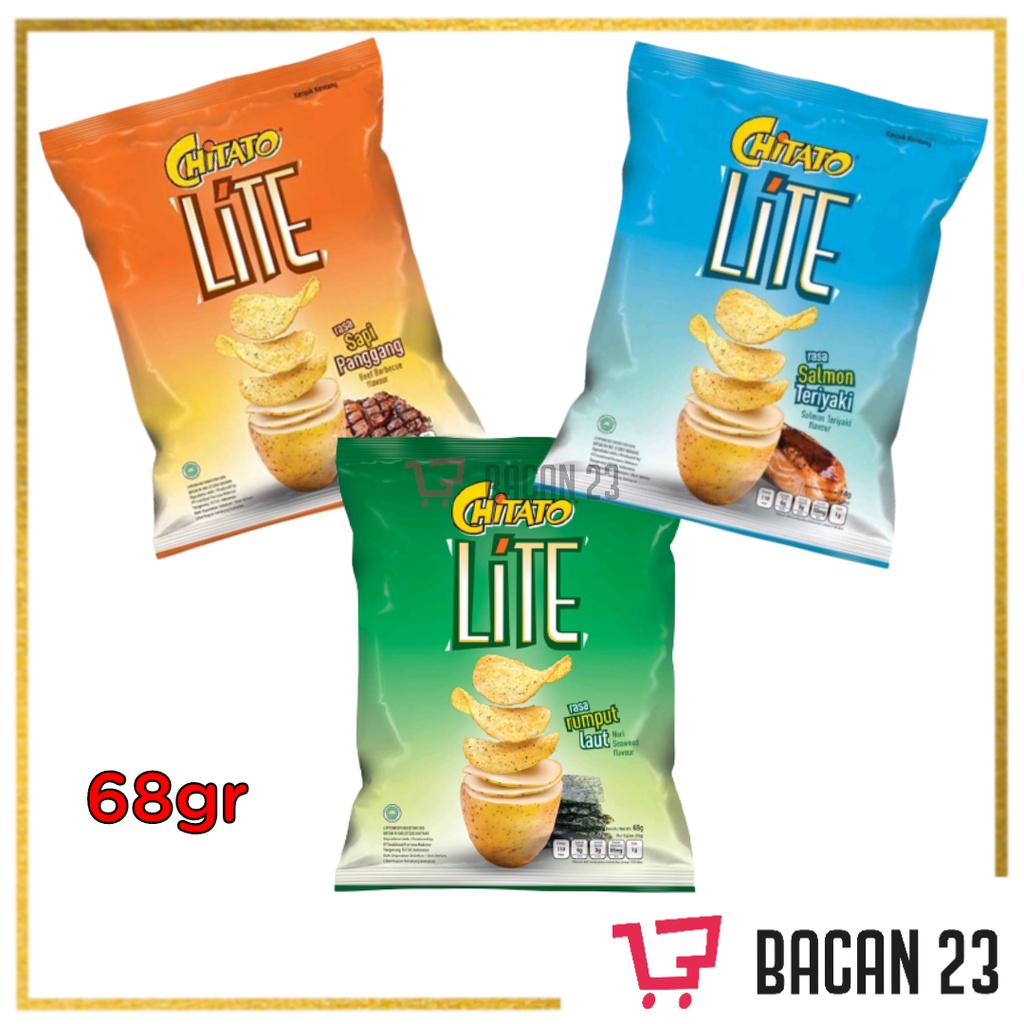 Chitato Lite (68gr) (Rumput Laut - Salmon Teriyaki - Sapi Panggang) / Snack Potato Chips / Bacan 23 - Bacan23