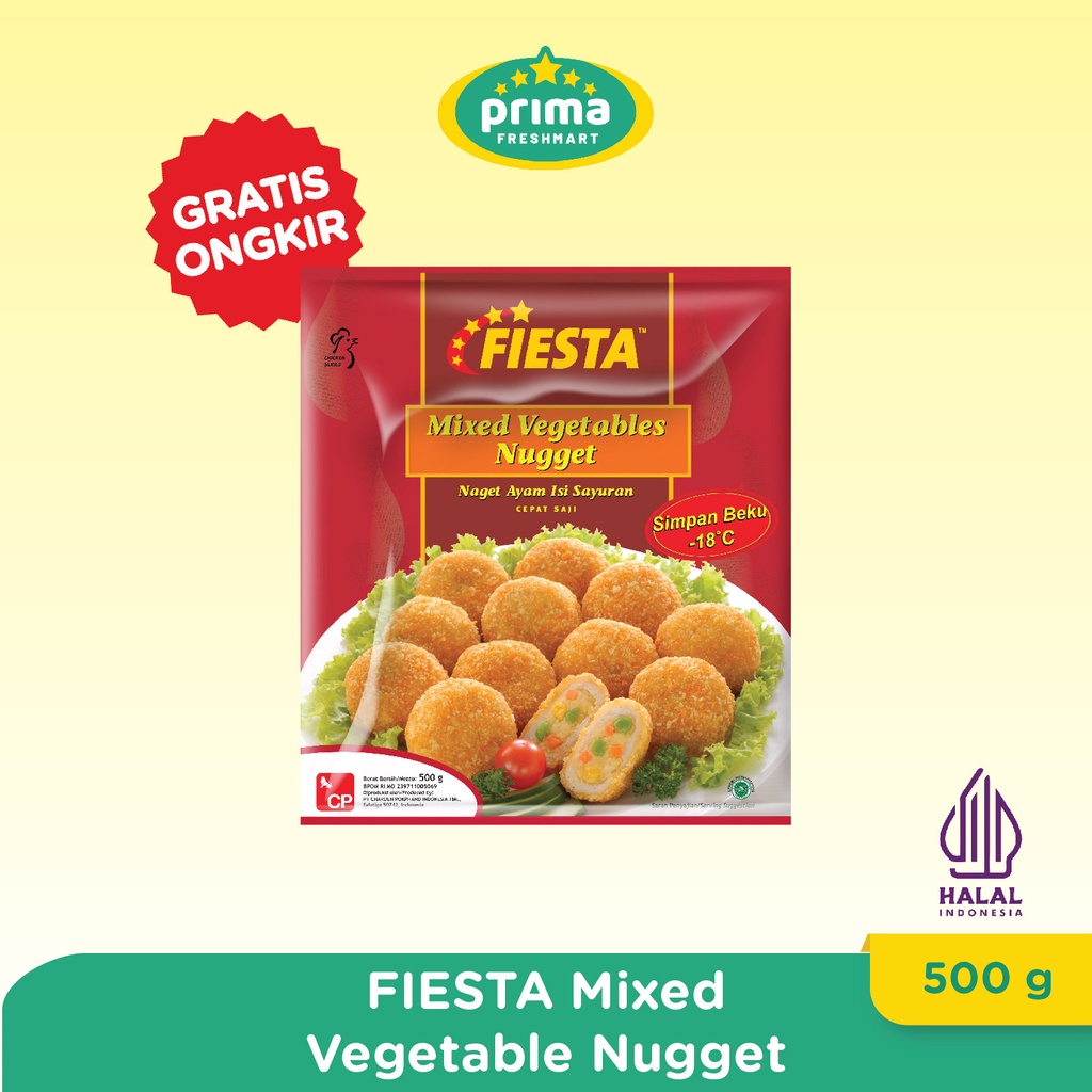 Promo Harga Fiesta Naget Mixed Vegetables Nugget 500 gr - Shopee